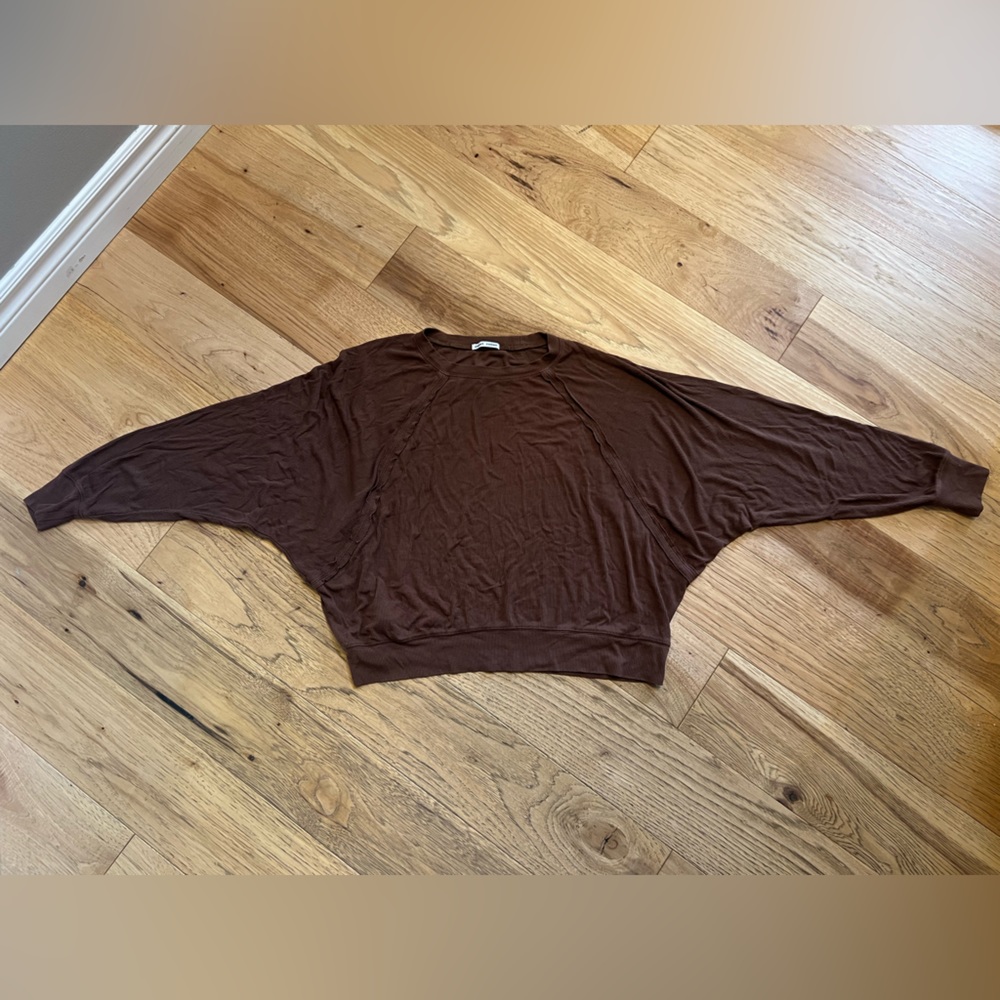 Sweet Romeo Brown Ribbed Long Sleeve - Size M - Picture 2 of 7